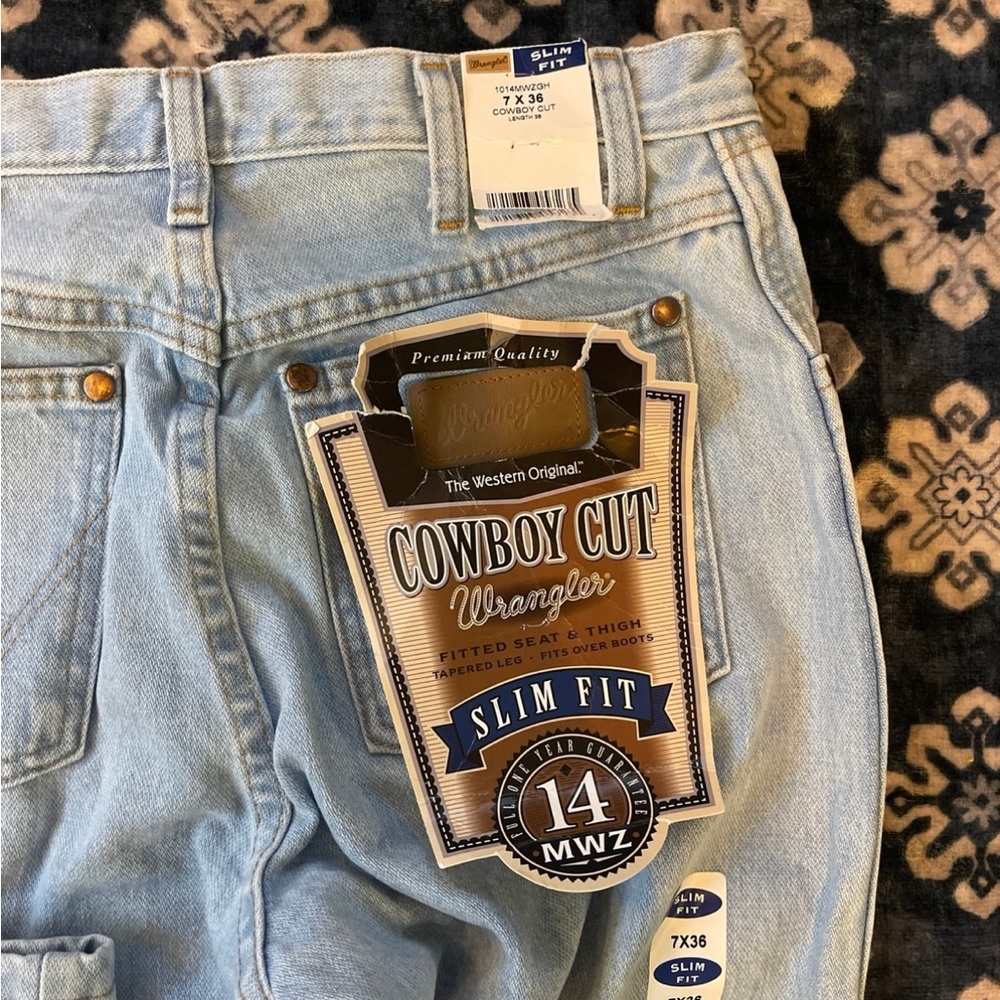 Wrangler Blue Straight Leg Jeans Classic Style - Picture 2 of 2